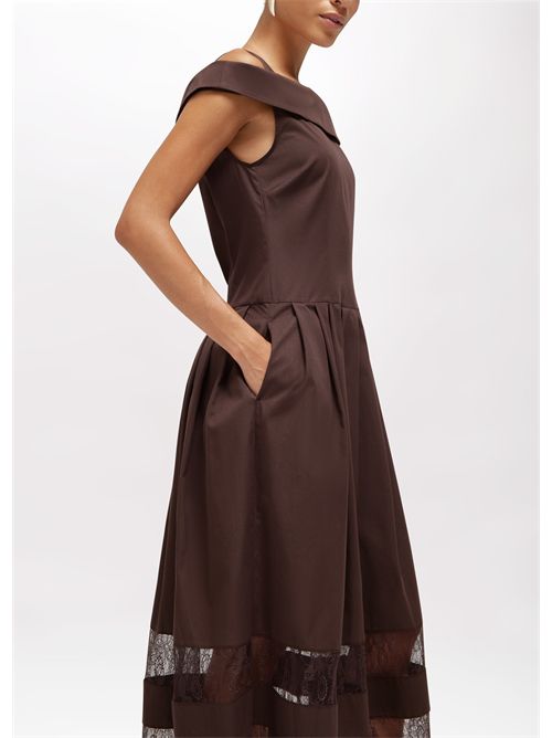 Abito midi in cotone e pizzo BLUGIRL BLUMARINE | RA6154T544A/90913